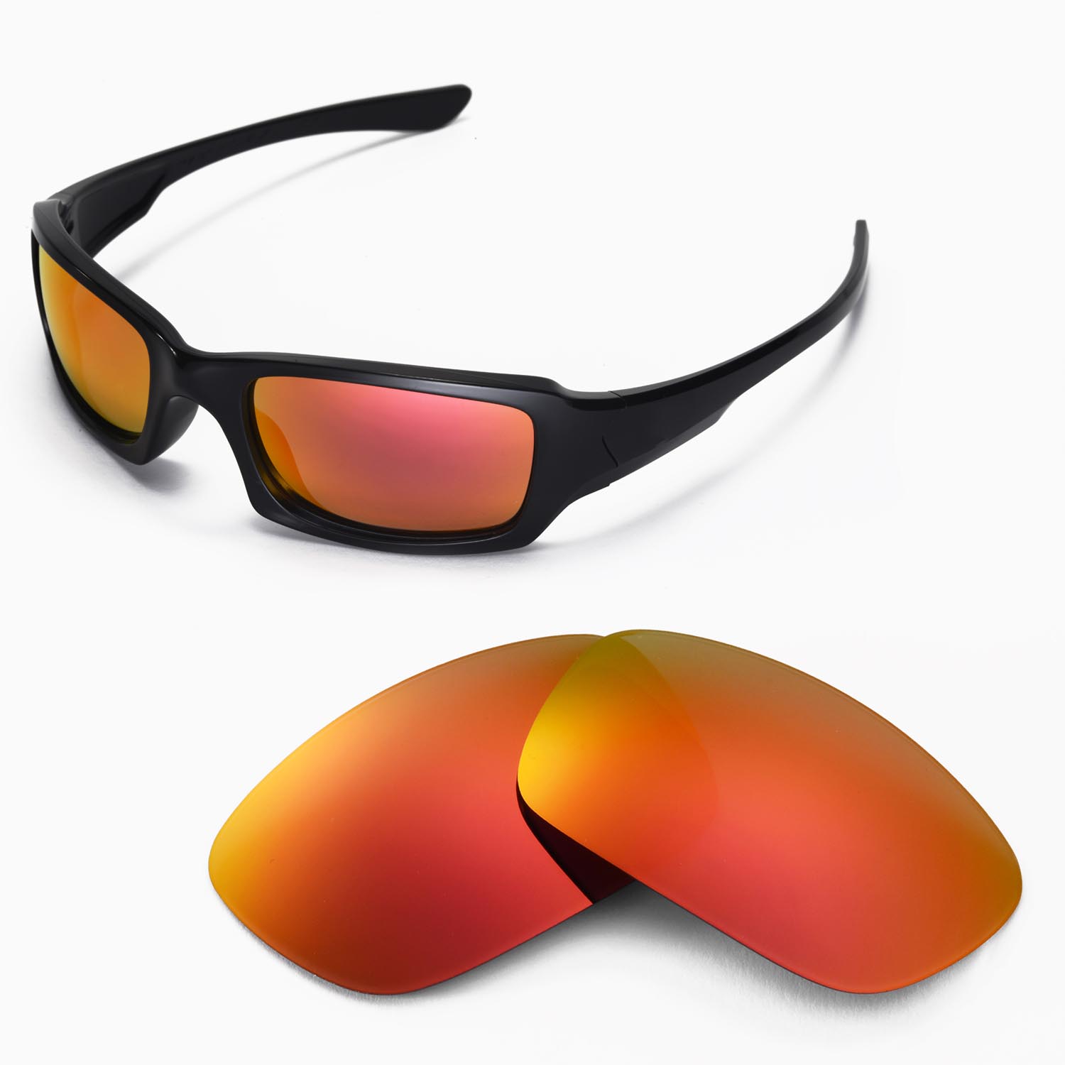 Walleva Replacement Lenses for Oakley Fives Squared Sunglasses